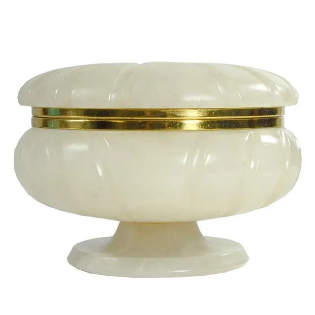 Vintage Italian Alabaster Lidded Container, 1980s For Sale - Image 9 of 9