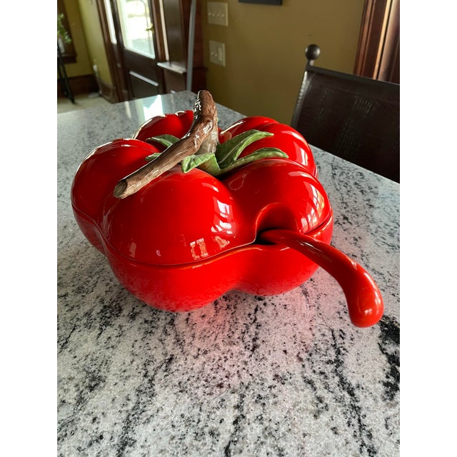 1980s Fitz and Floyd Tomato Soup Tureen For Sale - Image 11 of 12