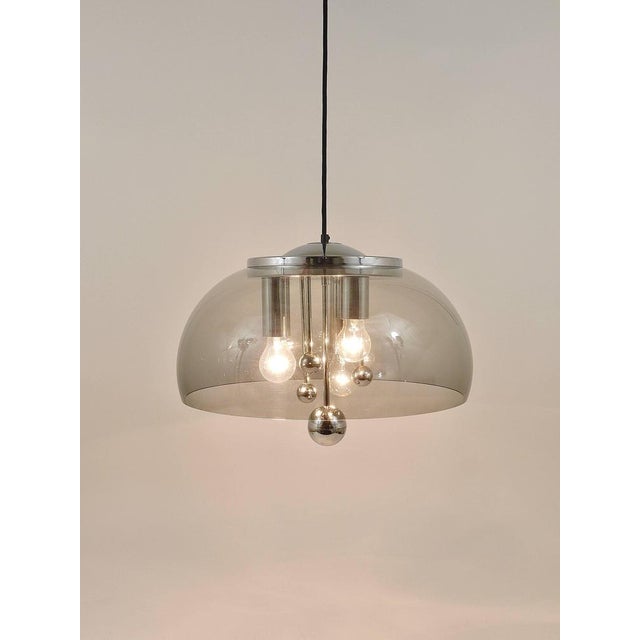 Mid-Century Space Age Globe Pendant Lamp with Chromed Spheres, Germany, 1970s For Sale - Image 18 of 18
