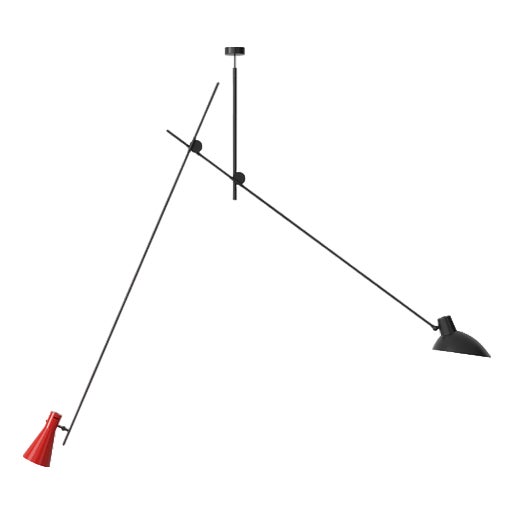 Cinquanta Black and Black Suspension Lamp by Vittoriano Viganò for Astep For Sale