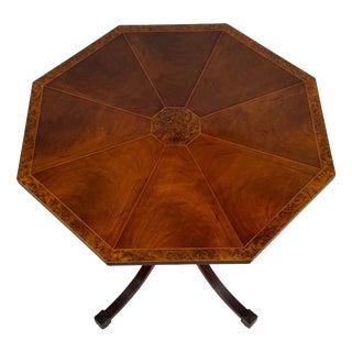Antique 20th Century Figured Burr Walnut Octagonal Side Table For Sale