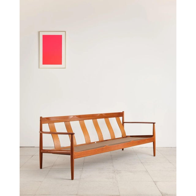 Three-Seater Sofa Model 118 in Teak with Bouclé Upholstery by Grete Jalk for France & Søn, Denmark, 1950s For Sale - Image 10 of 18