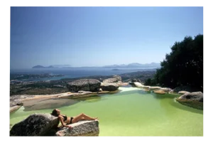 Slim Aarons, Sunbather on Rock, Estate Stamped C-type Print