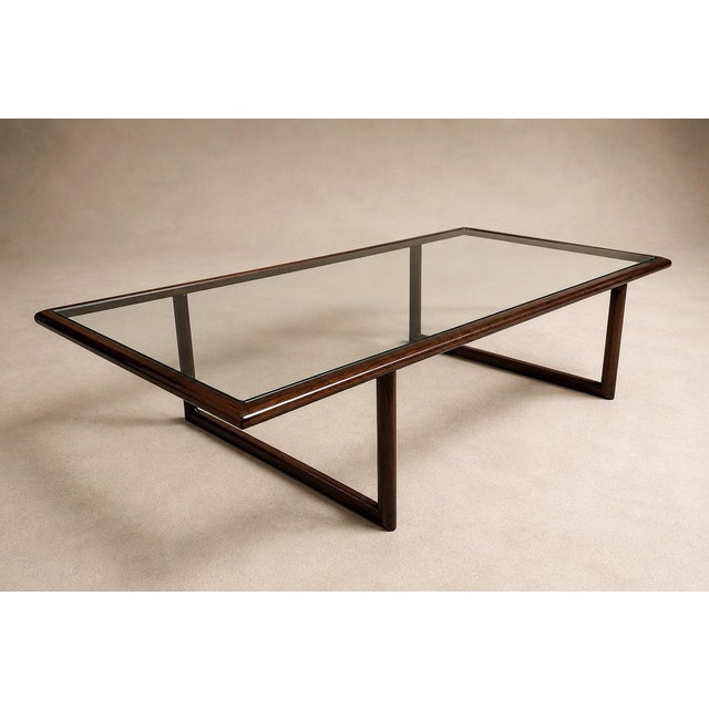 Wood Joaquim Tenreiro Coffee Table in Brazilian Rosewood & Glass, Brazil, 1960s Lot 750C For Sale - Image 7 of 18