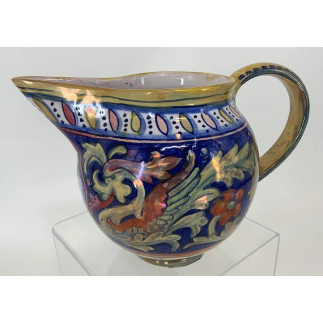 Italian Vintage Italian Majolica Pitcher For Sale - Image 3 of 12