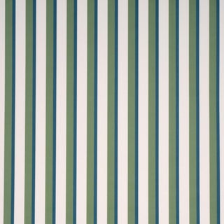 Schumacher Rigsby Stripe Wallcovering In Peacock For Sale