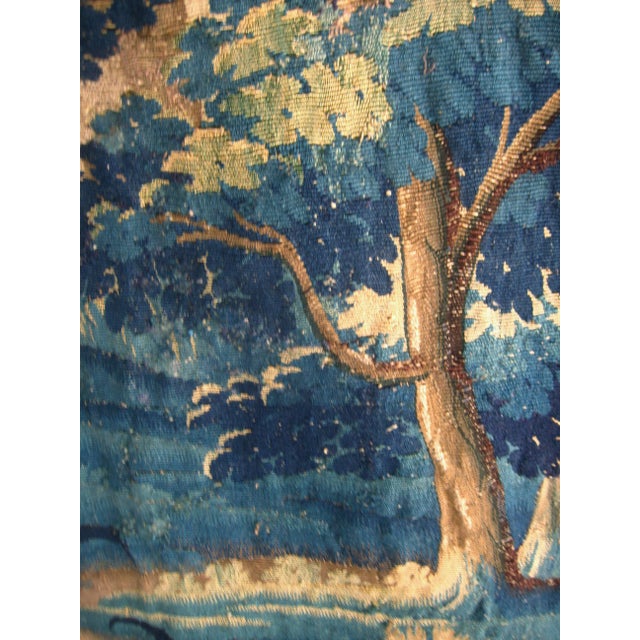 French Aubusson Verdure Country Side With a Lake and Castle 18 Century For Sale - Image 9 of 17