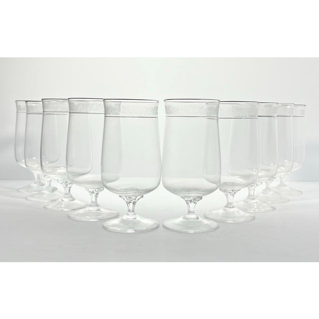 Lenox “Moonspun” Set of 10 Iced Tea Glasses 6 3/8” 14oz Signed Good vintage condition. No chips, cracks, or fleabites....
