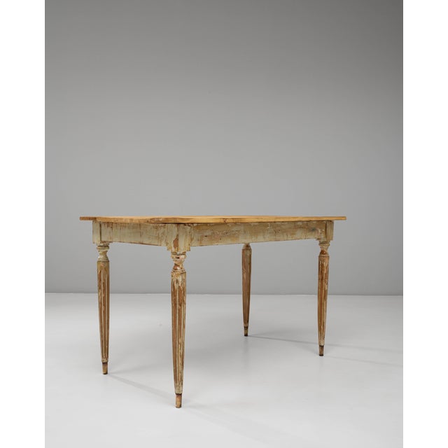 20th Century French Gustavian Wood Patinated Side Table For Sale - Image 4 of 18