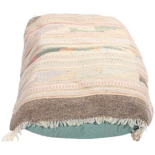 Tribal Vintage Pastel Tribal Turkish Kilim Rug Pillow - 01'03 X 01'08 For Sale - Image 3 of 10