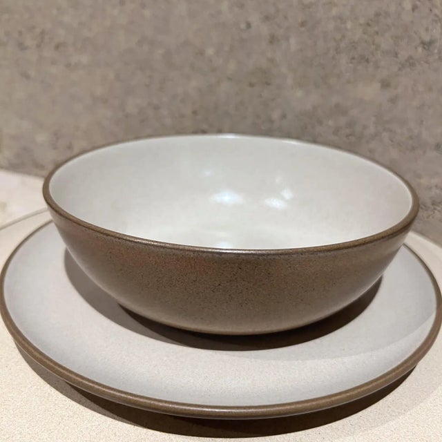 For your consideration, a set 4 piece stoneware ceramic dinner ware by Edith Heath Calif Heath Sausalito California. USA...