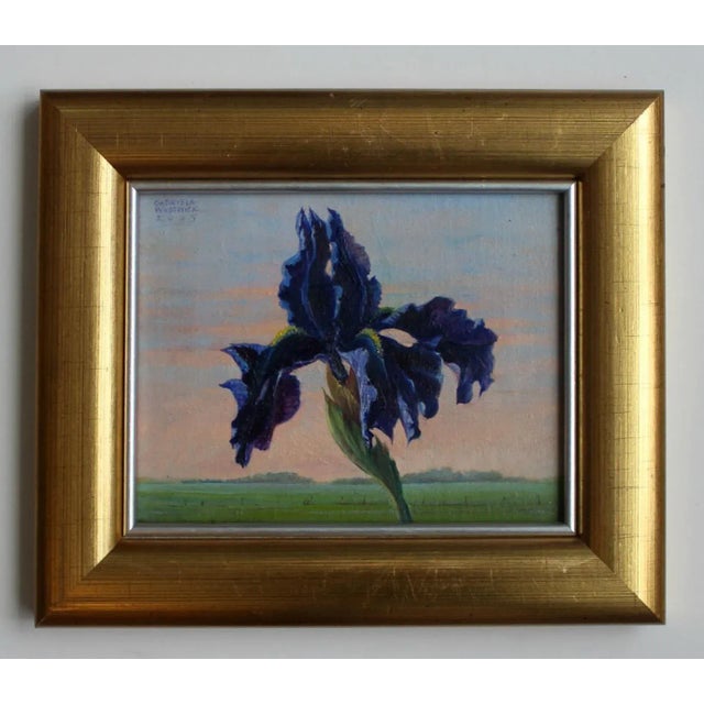 1990s Gabryela Wasowicz, An Iris, 1996, Oil Painting For Sale - Image 5 of 6