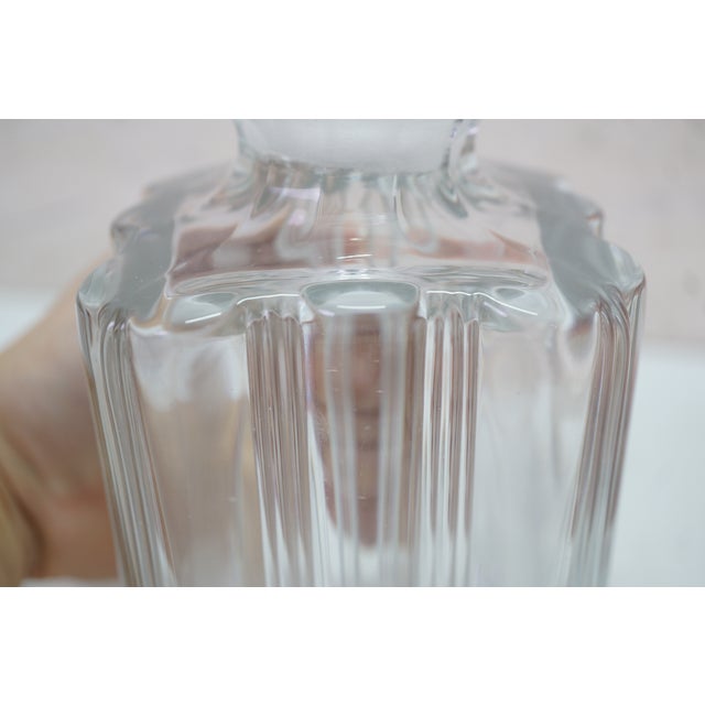 2 Fostoria Sunray Blown Glass Scotch Rye Liquor Decanter Bottles 9" For Sale - Image 12 of 18