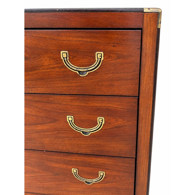 1970s National Mt. Airy Campaign-Style Three-Drawer Chest For Sale - Image 14 of 15