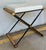 Original retail $1419, stylish Revelation Modern Ivory Tufted Leather X Marks the Spot Bench , tucked black and gold...
