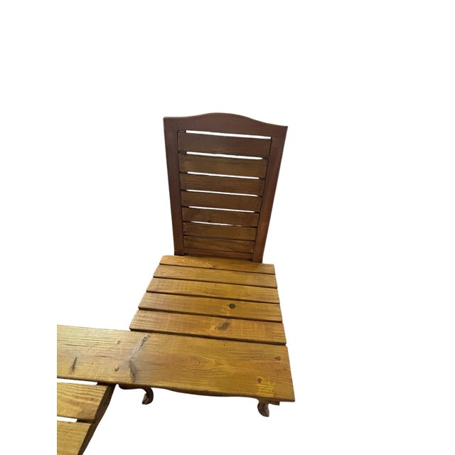 Wood Pair of Rustic French Country Face-to-Face Conversation Benches W/ Cabriole Legs, a Pair For Sale - Image 7 of 9