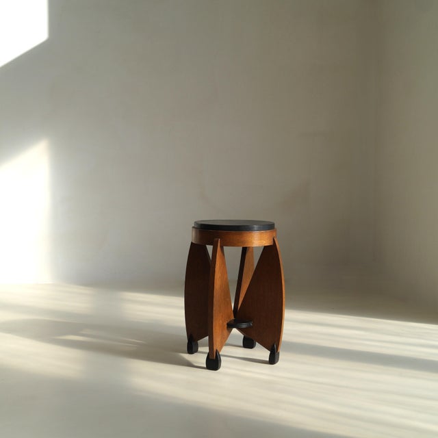 Dutch Art Deco Curvy Amsterdam School Accent Table by J.J. Zijfers, 1920s For Sale - Image 3 of 18