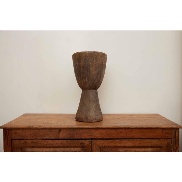 Wood Large 19th Century European Wood Mortar For Sale - Image 7 of 8