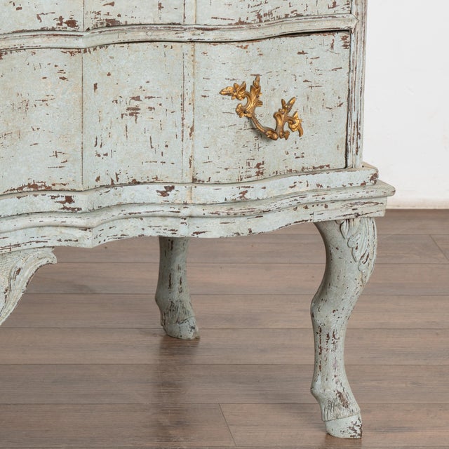 Click to Enlarge Rococo Large Blue Painted Chest of Four Drawers, Sweden Circa 1780-1800 For Sale - Image 11 of 12