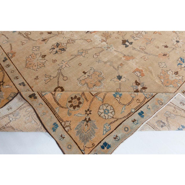 Early 20th Century Authentic Persian Tabriz Handmade Wool Carpet For Sale - Image 5 of 9