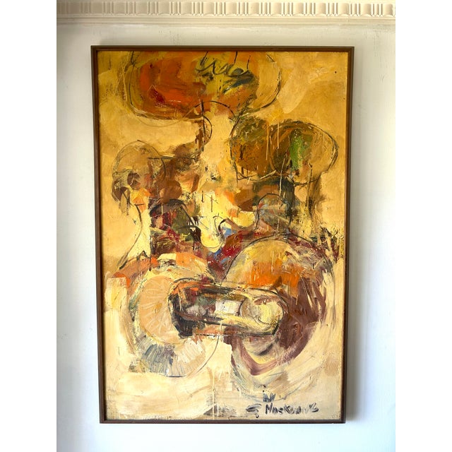 Mid-Century Modern Mid-Century West Coast Abstract Expressionist Painting by Selma Moskowitz (1928–2018) For Sale - Image 3 of 17