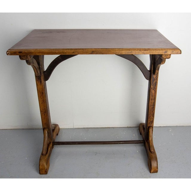 Brown French Paris Bistro Table in Beech, 1890s For Sale - Image 8 of 14