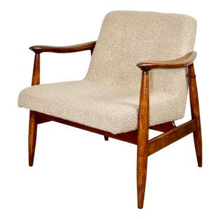 Vintage GFM 300-202 Lounge Chair in Beige Bouclé by J. Kedziorek, 1970s For Sale
