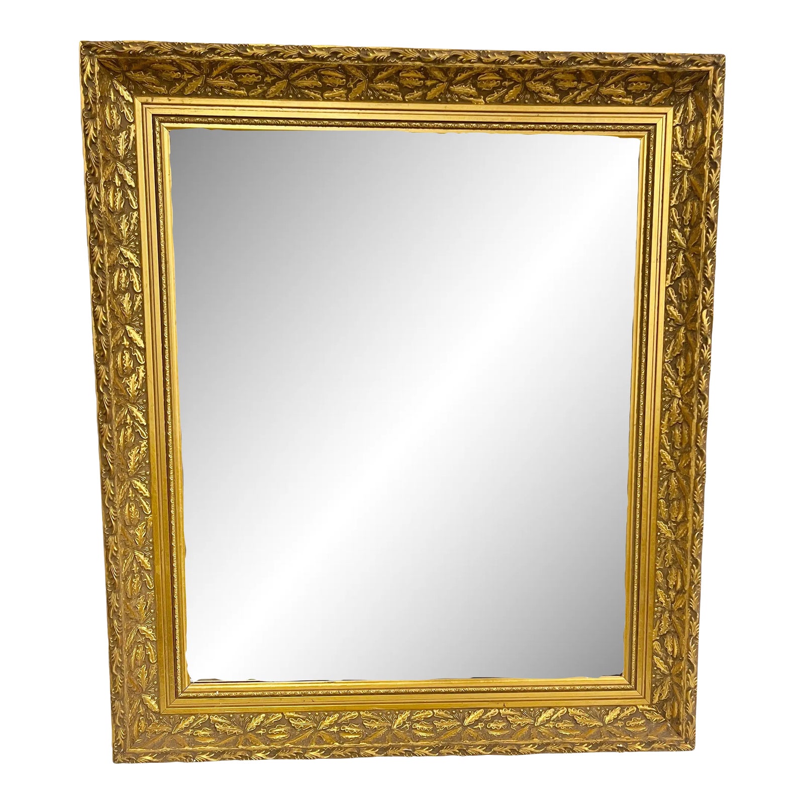 Antique Gold Giltwood Beveled Wall Mirror | Chairish