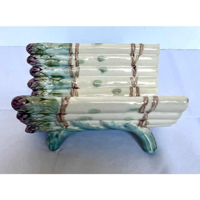 Antique French Keller & Guérin Lunéville Barbotine Asparagus Server, Circa 1890 For Sale - Image 11 of 17