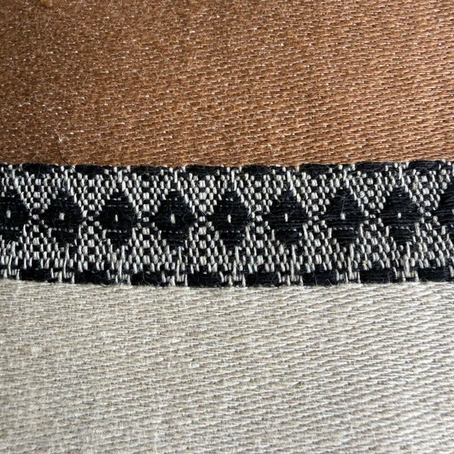 Not Yet Made - Made To Order Belgian Linen Euro Pillow in Havane Brown Black and Oat Cover With Insert For Sale - Image 5 of 6