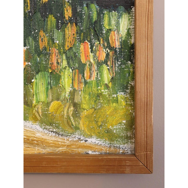 1971 Modernist 'The Hills Beyond' Vintage Original Swedish Expressive Landscape Oil Painting, Framed For Sale - Image 6 of 13
