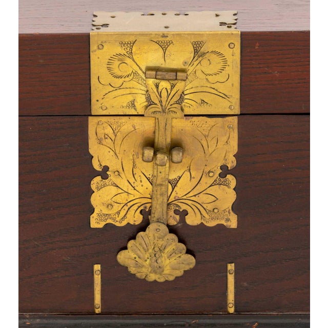 Chinese Chinese Brass Mounted Elm Chest For Sale - Image 3 of 10