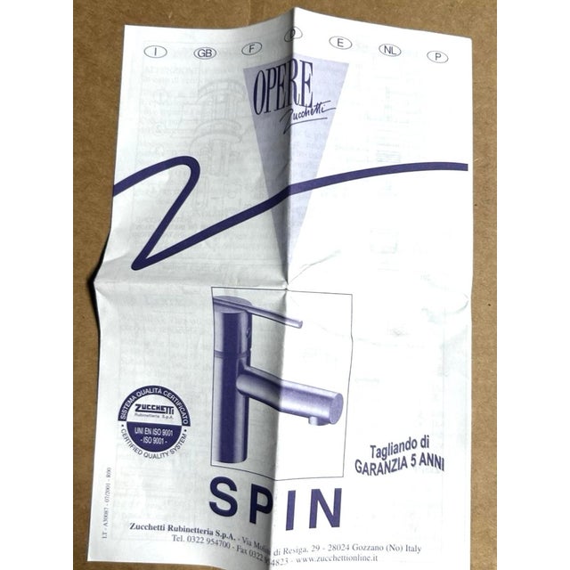 Metal Raul Barbieri for Zuchetti Opere Spin Basin Faucet, Chrome, Italy, Vintage, New in Box, 1980s For Sale - Image 7 of 8