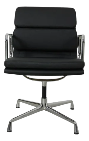 EA-208 Chair in Black Bizon Leather by Charles Eames, 2000s