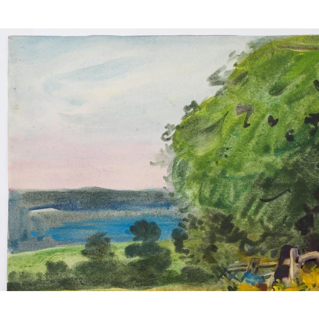 Vintage 1922 New Jersey Landscape Watercolor Painting by Egbert Cadmus For Sale - Image 4 of 7