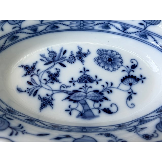 Meissen Porcelain Vintage Hand Painted Blue Meissen Serving Dish For Sale - Image 4 of 15
