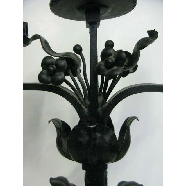19th Century 19th Century Large Historic Chateau Iron Candelabra - a Pair For Sale - Image 5 of 9