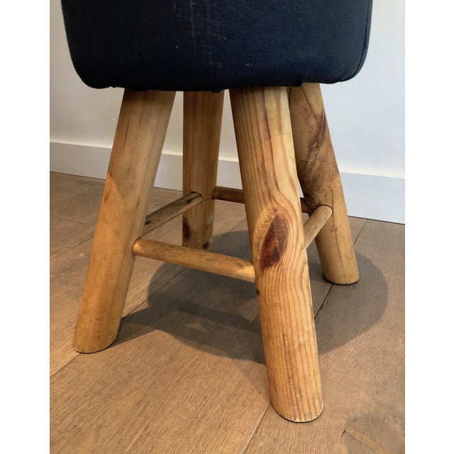 Pine Stools, French Work, Circa 1970 - a Pair For Sale - Image 9 of 12