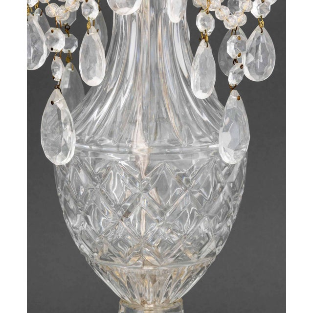 Metal Louis XV Style Gilt Metal and Cut Crystal Candelabrum For Sale - Image 7 of 8