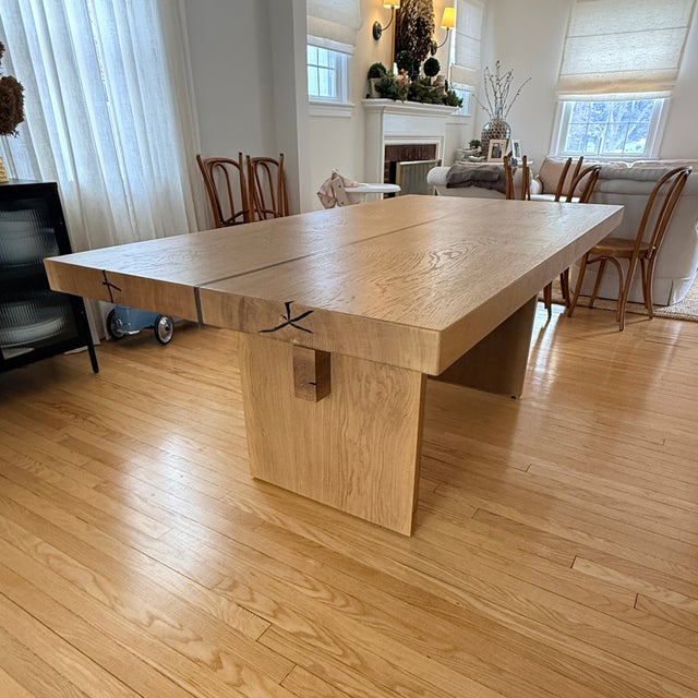 Mihaela Oak Dining Table For Sale - Image 9 of 11