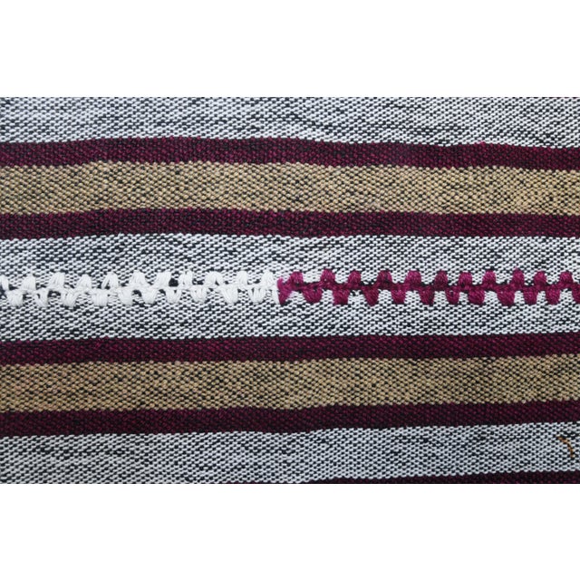 White Vintage Turkish Hand-Knotted Wool Cotton White Kilim Runner Rug For Sale - Image 8 of 11