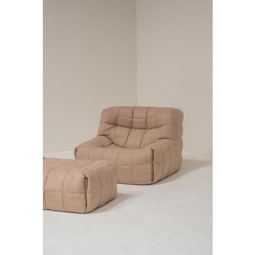 Set of Kashima Lounge Chair and Ottoman by Michel Ducaroy for Ligne Roset, France, 1970s, Set of 2 For Sale - Image 3 of 16