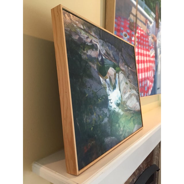 Vermont Waterfall Warren Falls Contemporary Painting By Stephen