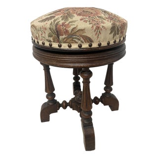 Napoleon III Style Piano Stool in Walnut, 20th Century For Sale