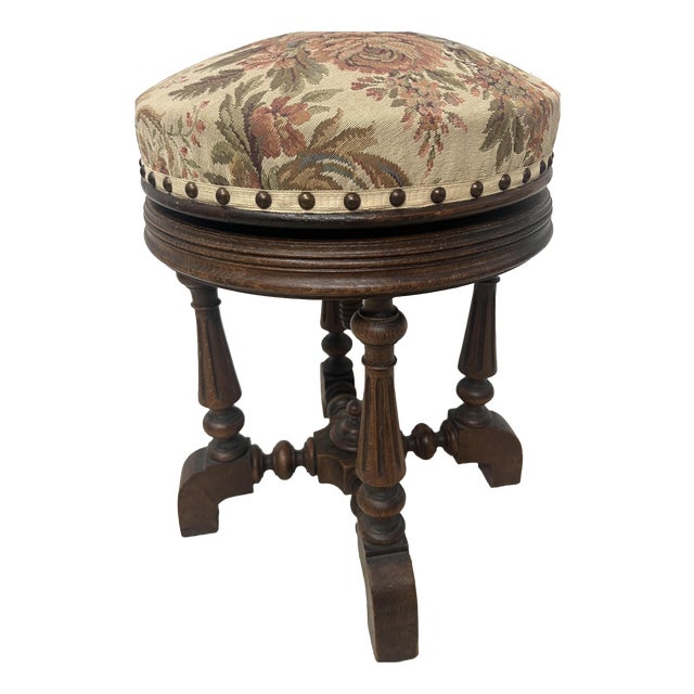 Napoleon III Style Piano Stool in Walnut, 20th Century For Sale