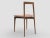 Contemporary Modern Linea 662 Grey Chair in Brown Leather and Wood by Collector Studio For Sale - Image 3 of 5