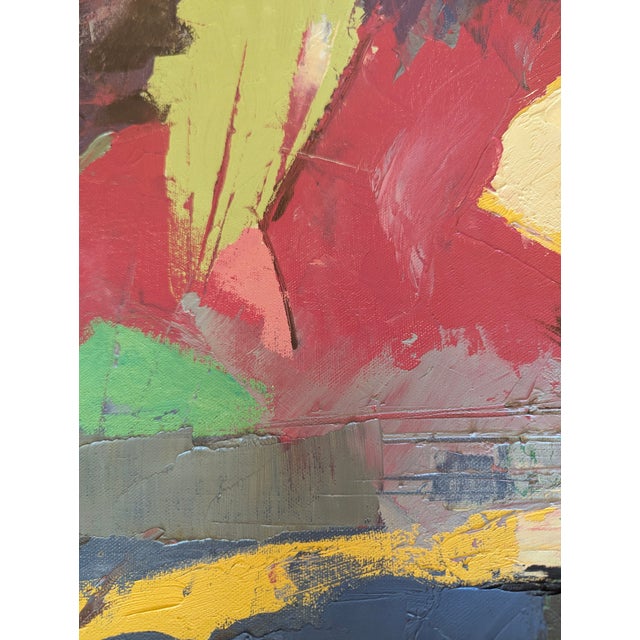 1960s Mid-Century Abstract Oil Painting For Sale - Image 5 of 6