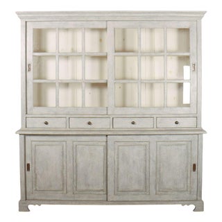 English Painted Kitchen Cupboard in Pine For Sale