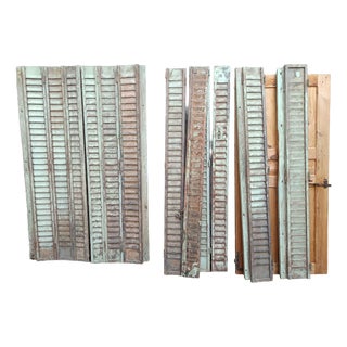 Antique Patinated Metal Shutters, 1920s, Set of 12 For Sale