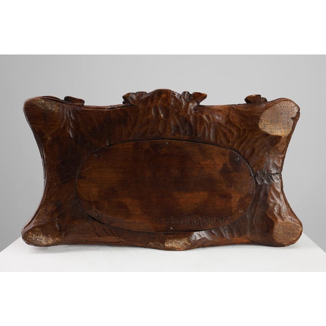 Antique Swiss Black Forest Hand-Carved Jewelry Box in Oak, 1800s For Sale - Image 15 of 16